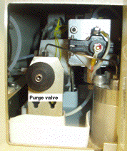 close-up of the purge valve