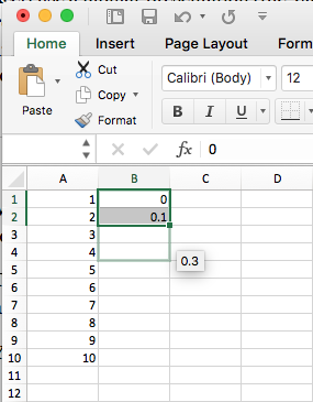 inserting data in Excel