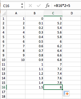using Excel equations